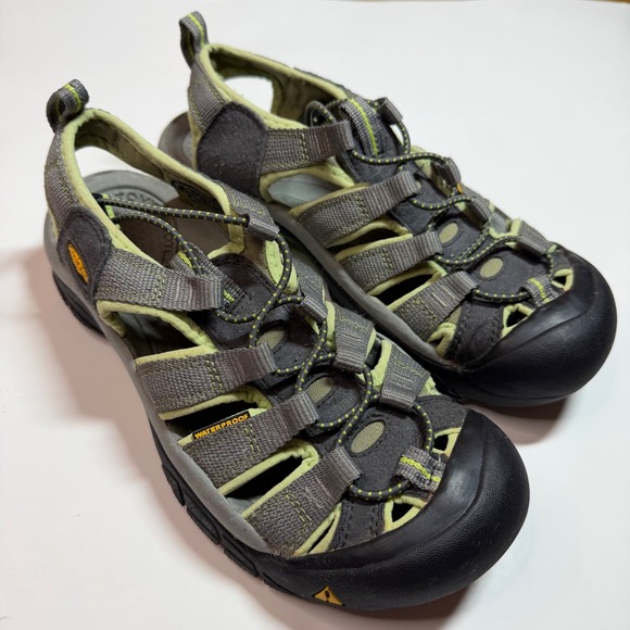 Keen Shoes - Keen Newport H2 Waterproof Hiking Sandals Gray Lime Green Womens Size 7.5